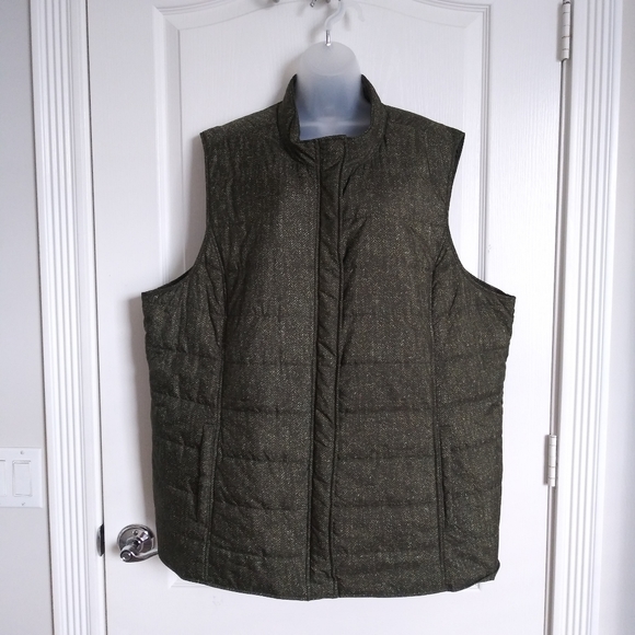 J Jill Puffer Vest Balsam Herringbone Full Zip Womens  Green 4X Plus - Picture 2 of 12